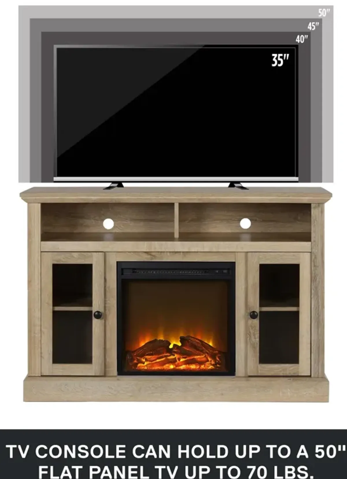 Chicago Electric Fireplace TV Console for TVs up to a 50"