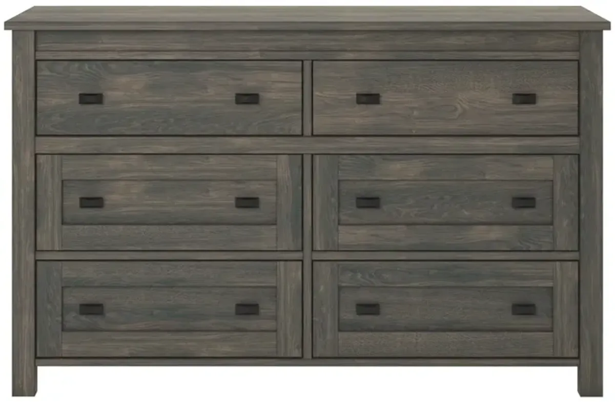 Farmington 6 Drawer Rustic Farmhouse Dresser with Linen Interiors