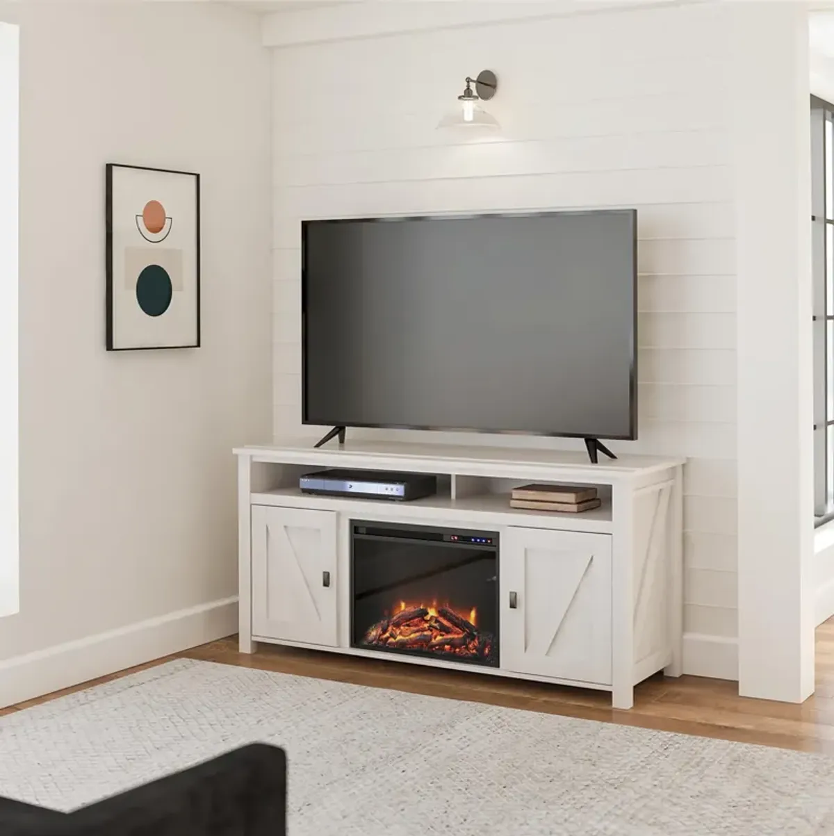 Farmington Electric Fireplace TV Console for TVs up to 60 Inch