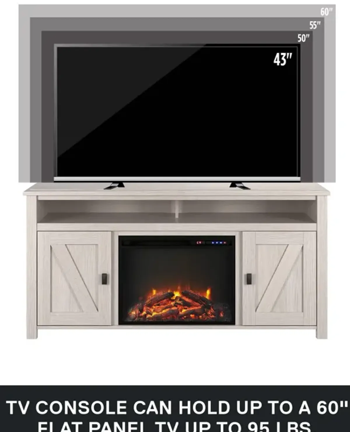Farmington Electric Fireplace TV Console for TVs up to 60 Inch