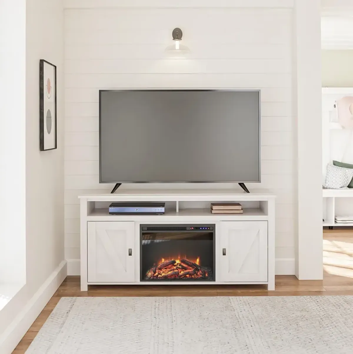 Farmington Electric Fireplace TV Console for TVs up to 60 Inch