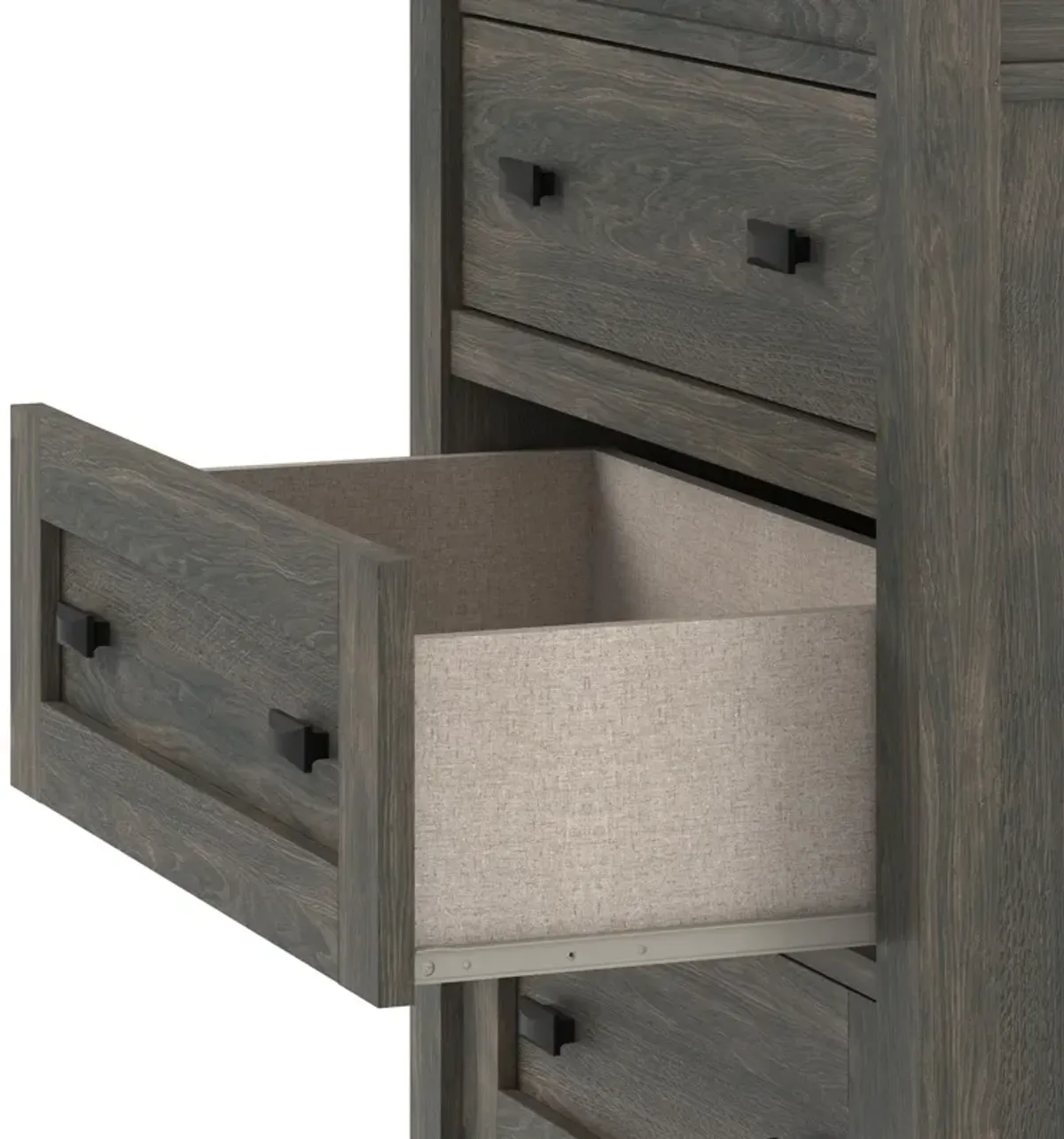 Farmington 4 Drawer Rustic Farmhouse Dresser with Linen Interiors