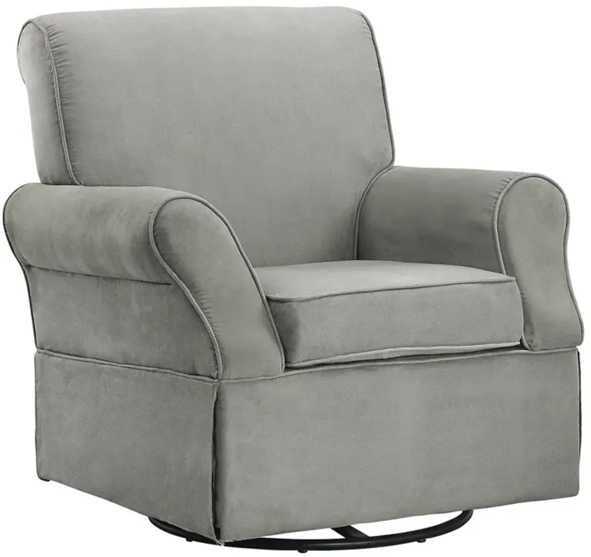 Kelcie Swivel Glider Chair and Ottoman Set with Solid Wood Frame