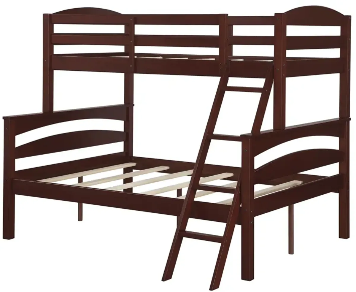 Brady Twin over Full Wooden Bunk Bed Frame with Ladder