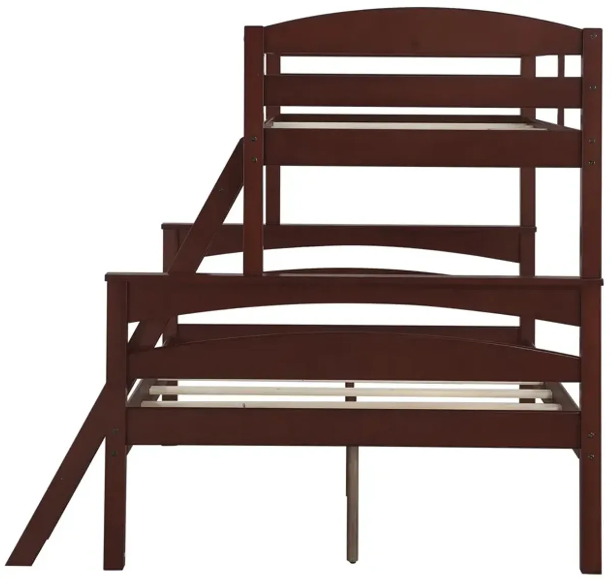 Brady Twin over Full Wooden Bunk Bed Frame with Ladder