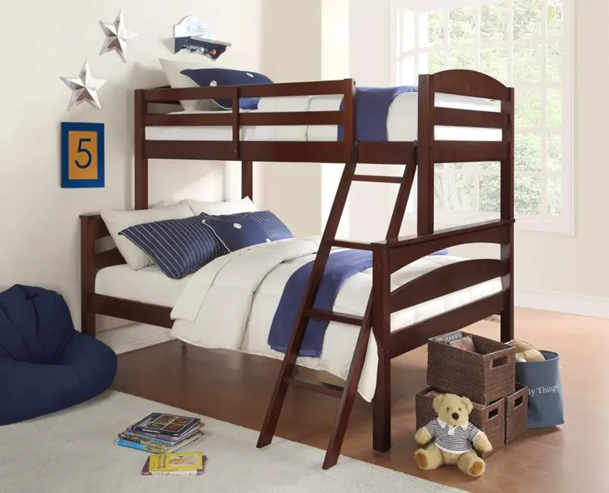 Brady Twin over Full Wooden Bunk Bed Frame with Ladder