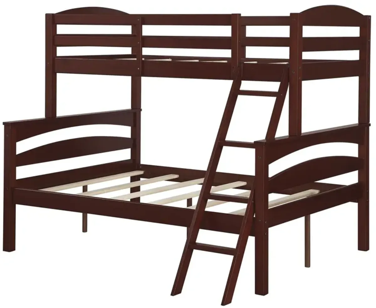 Brady Twin over Full Wooden Bunk Bed Frame with Ladder