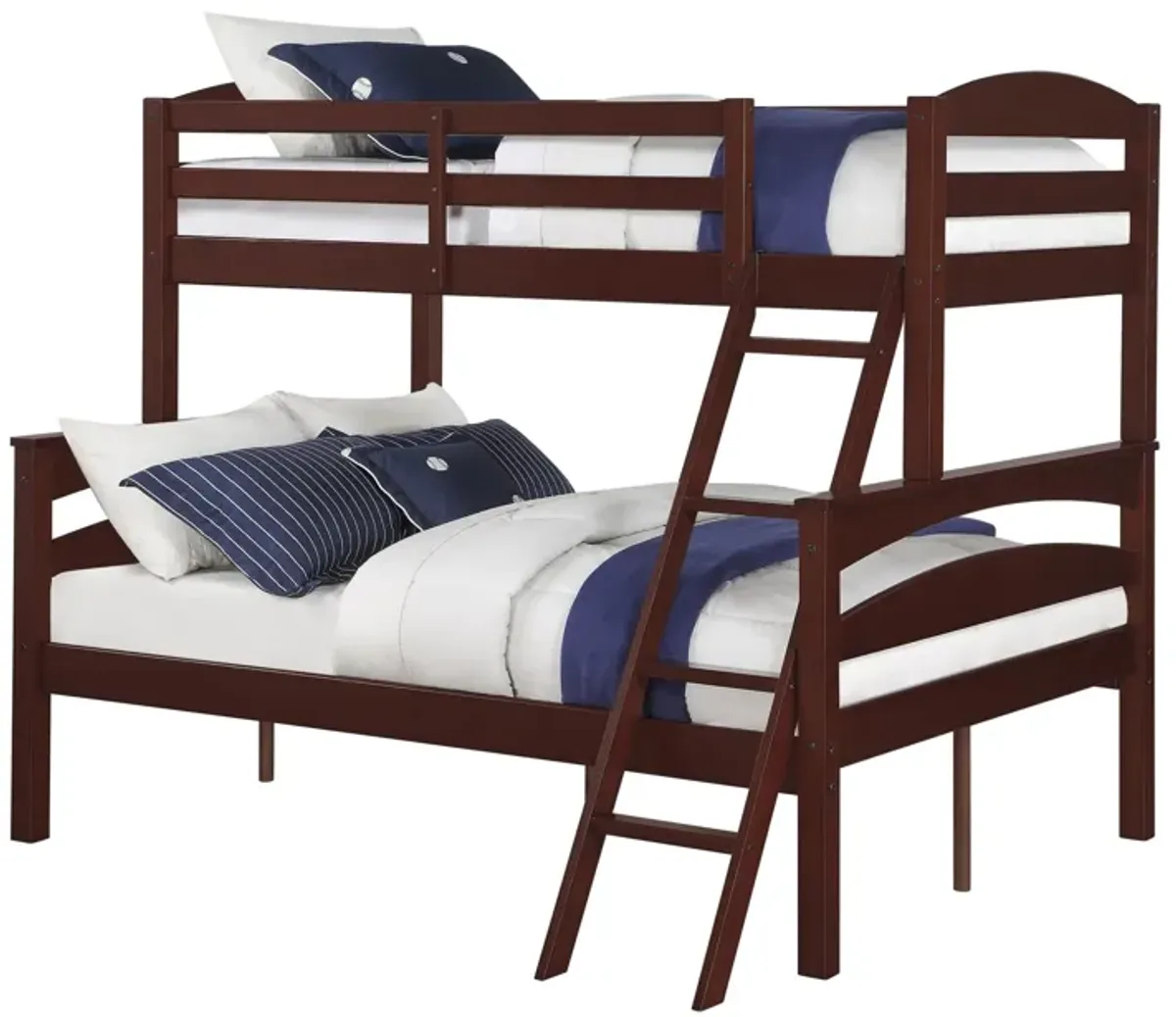 Brady Twin over Full Wooden Bunk Bed Frame with Ladder