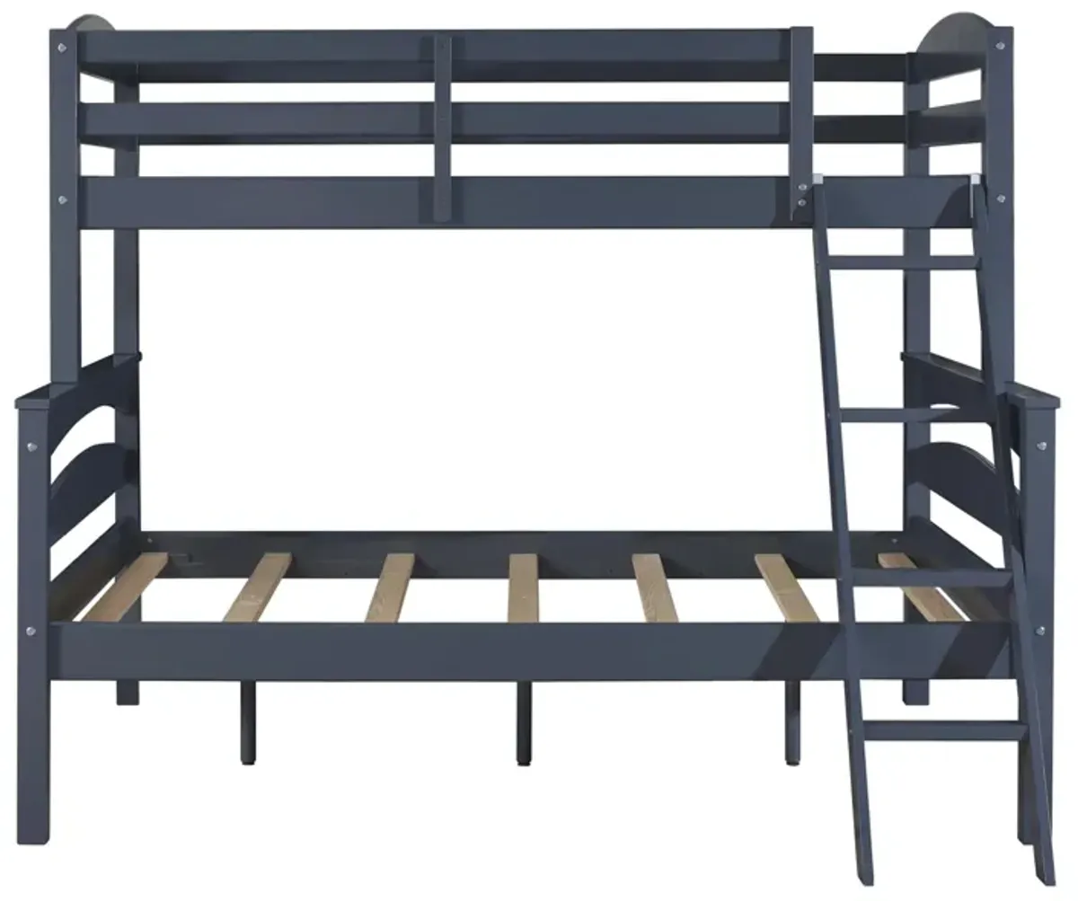 Brady Twin over Full Wooden Bunk Bed Frame with Ladder