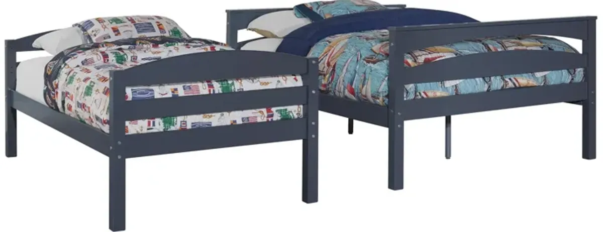 Brady Twin over Full Wooden Bunk Bed Frame with Ladder