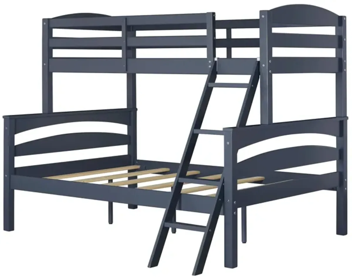 Brady Twin over Full Wooden Bunk Bed Frame with Ladder