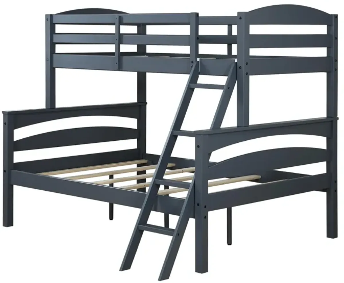 Brady Twin over Full Wooden Bunk Bed Frame with Ladder