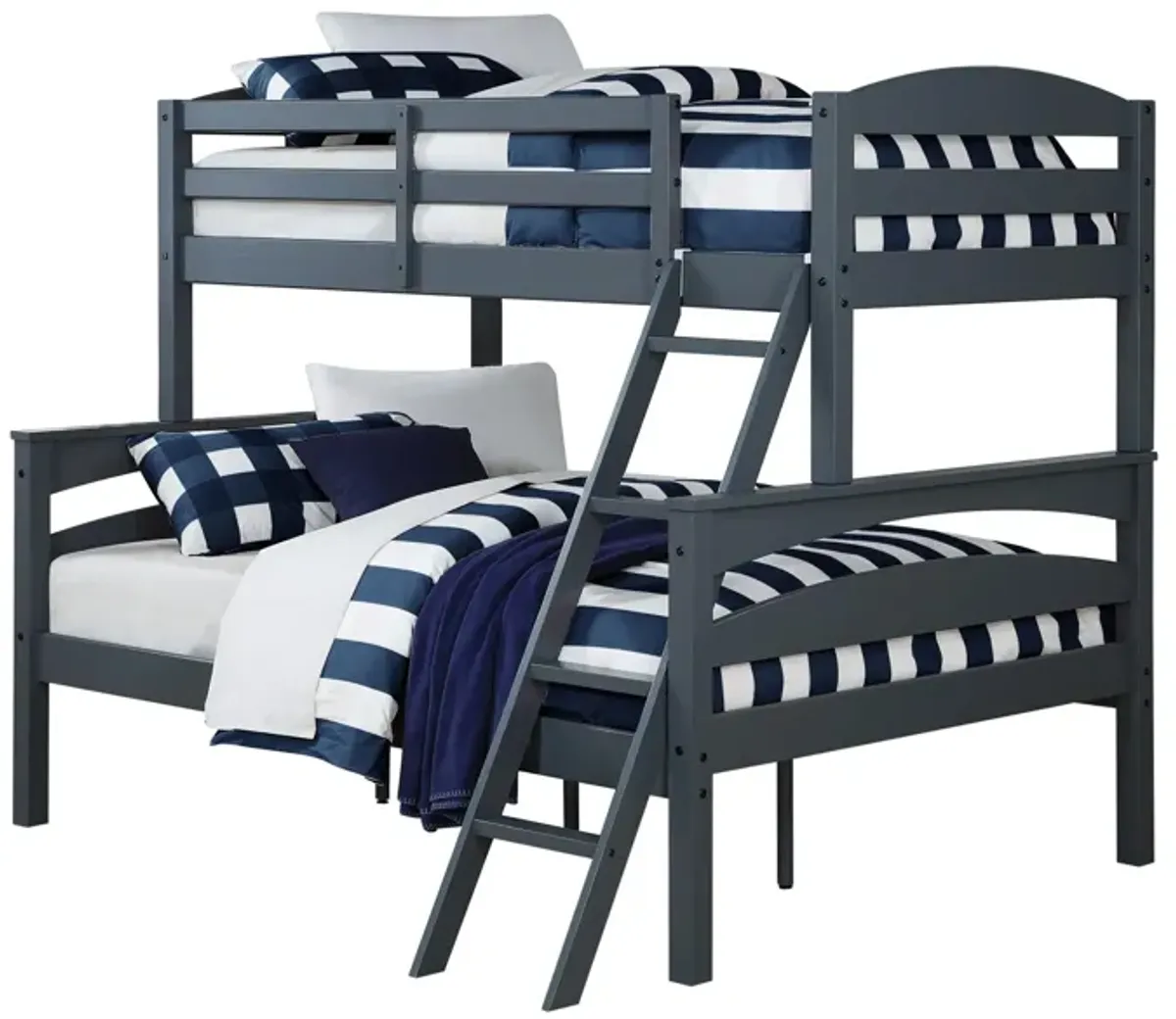 Brady Twin over Full Wooden Bunk Bed Frame with Ladder