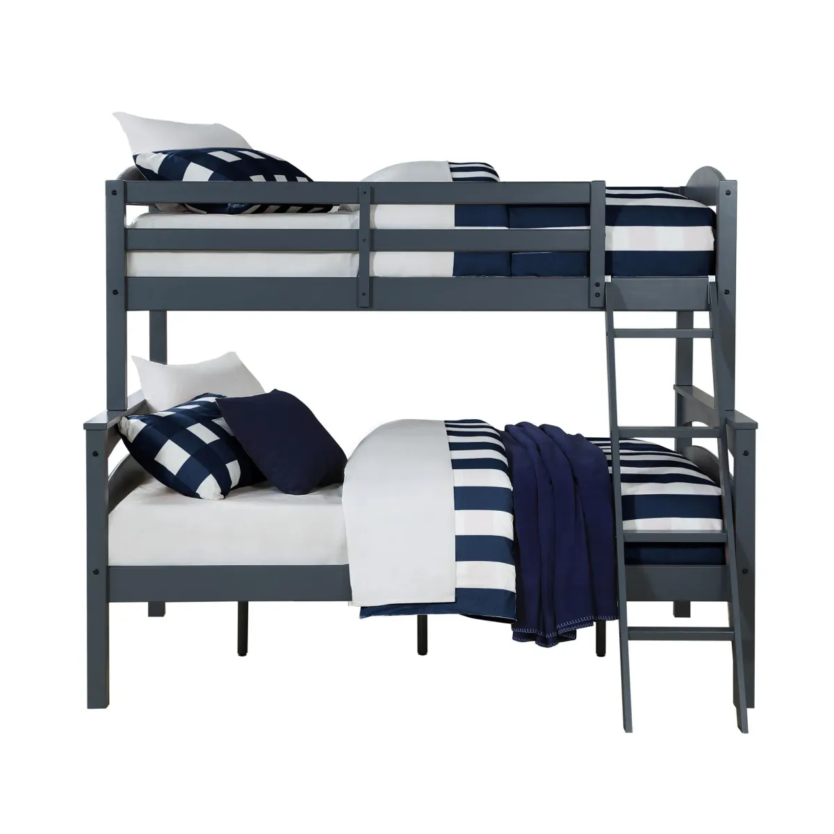 Brady Twin over Full Wooden Bunk Bed Frame with Ladder