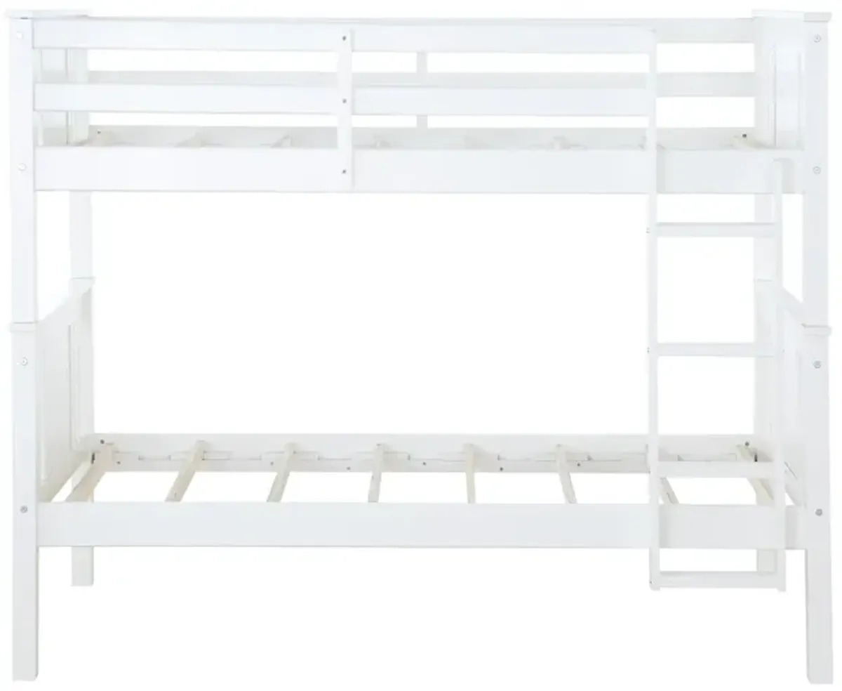 Dylan Wooden Twin over Twin Bunk Bed with Wood Slats