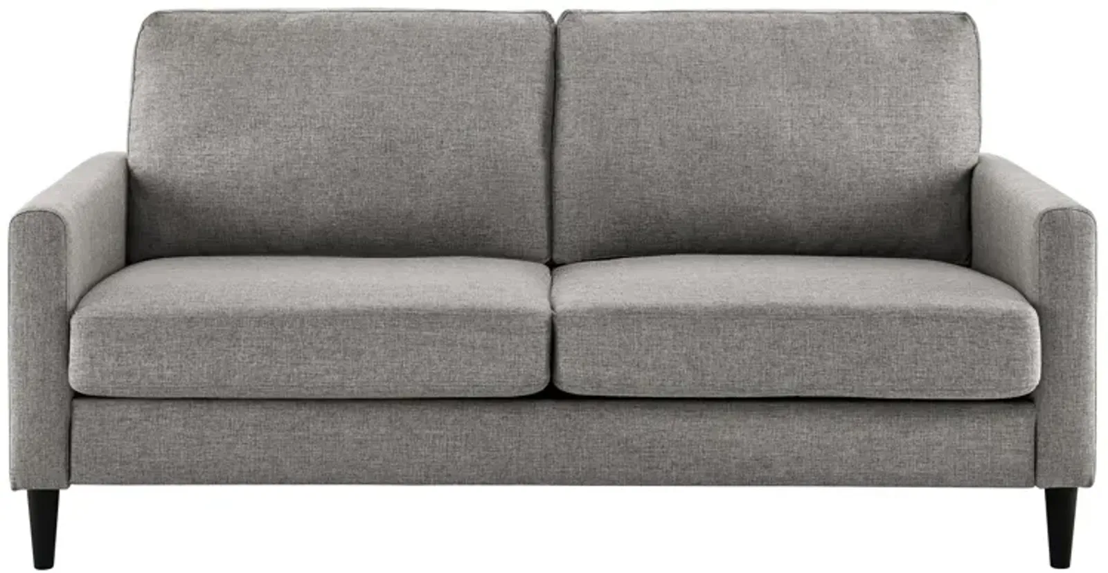 Kaci Contemporary Upholstered Linen Sofa with Wood Legs