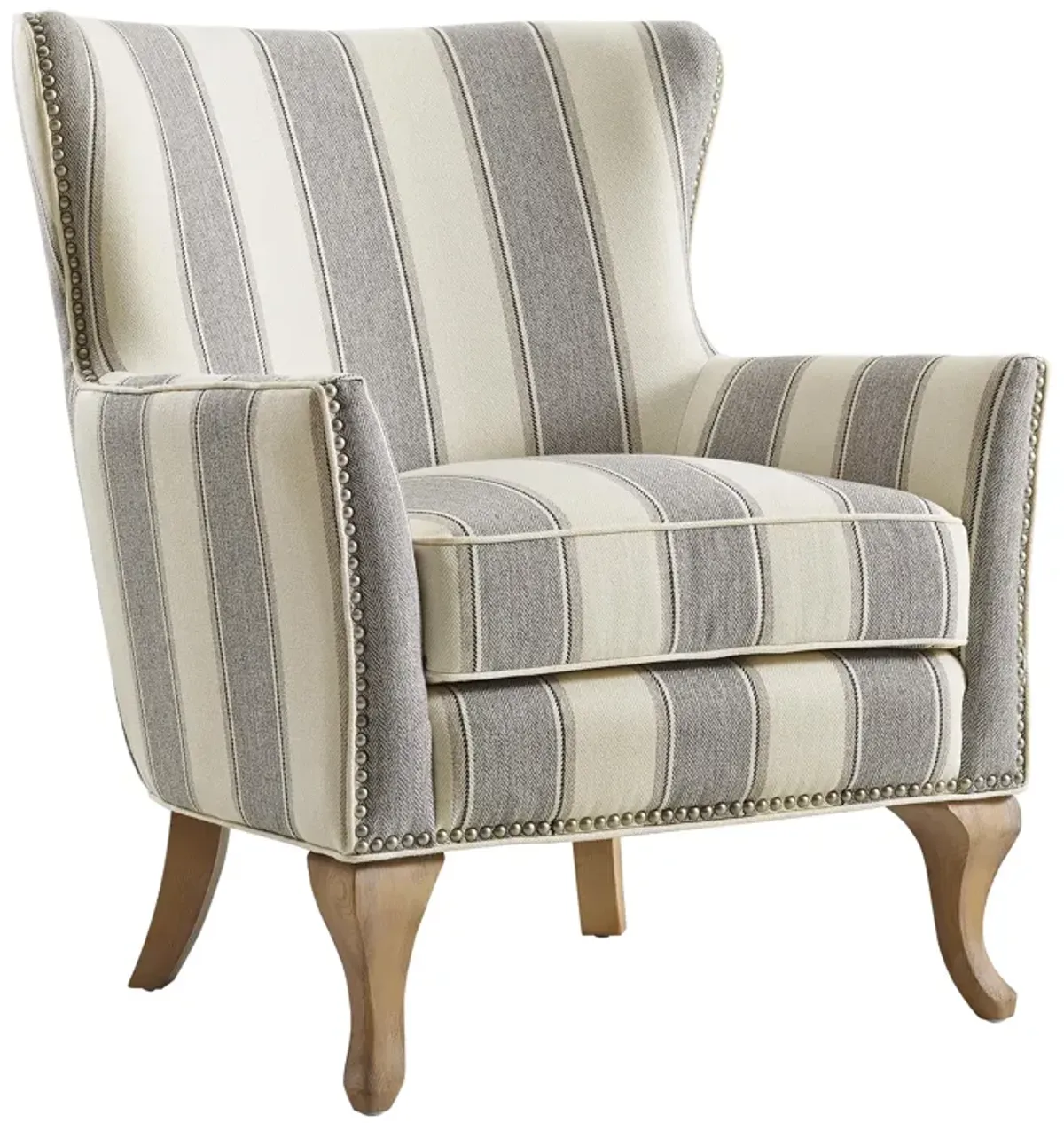 Reva Upholstered Club Accent Chair with Nail Head Trim