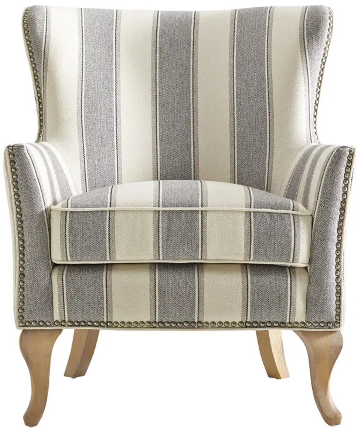 Reva Upholstered Club Accent Chair with Nail Head Trim