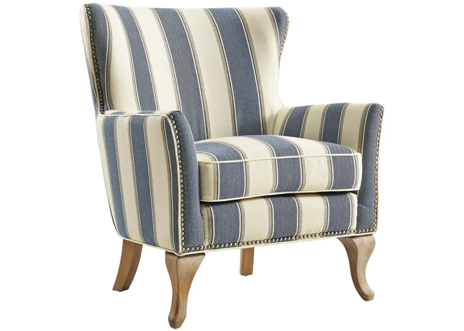 Reva Upholstered Club Accent Chair with Nail Head Trim