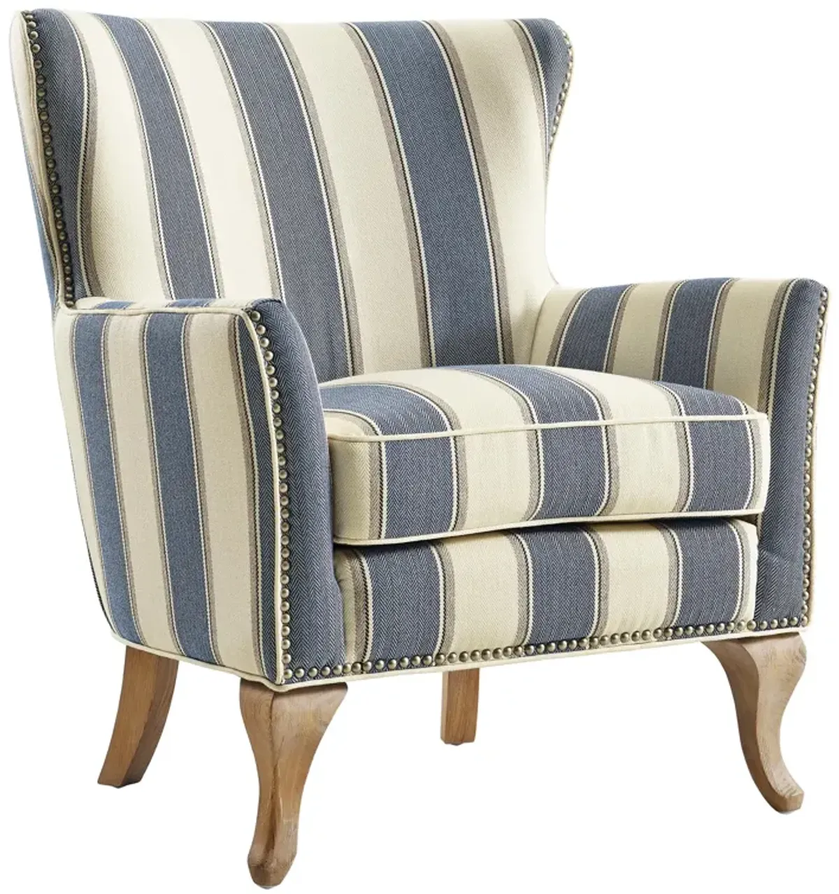 Reva Upholstered Club Accent Chair with Nail Head Trim