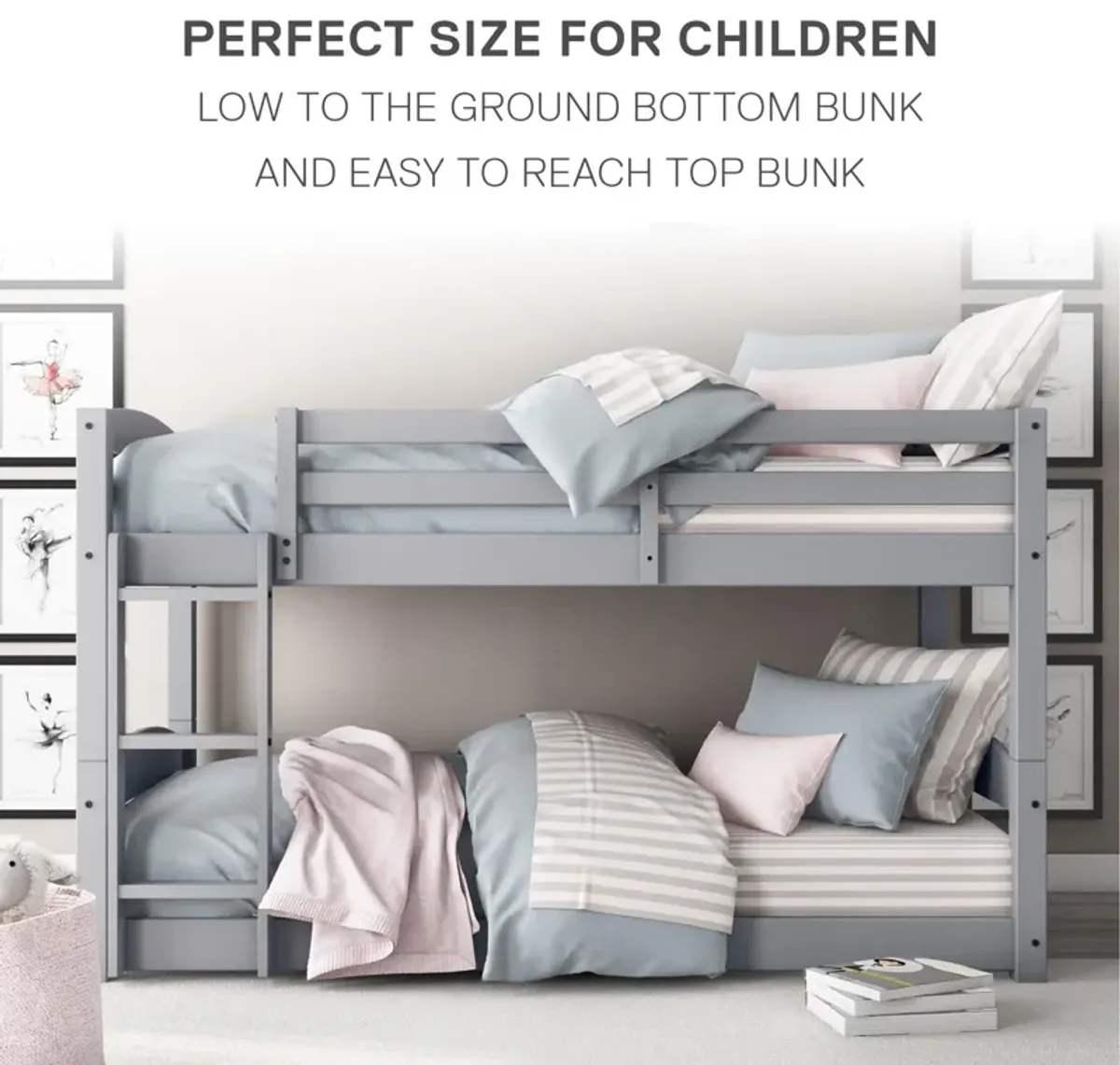 Sierra Twin over Twin Wood Bunk Bed, Converts into 2 Twin Beds