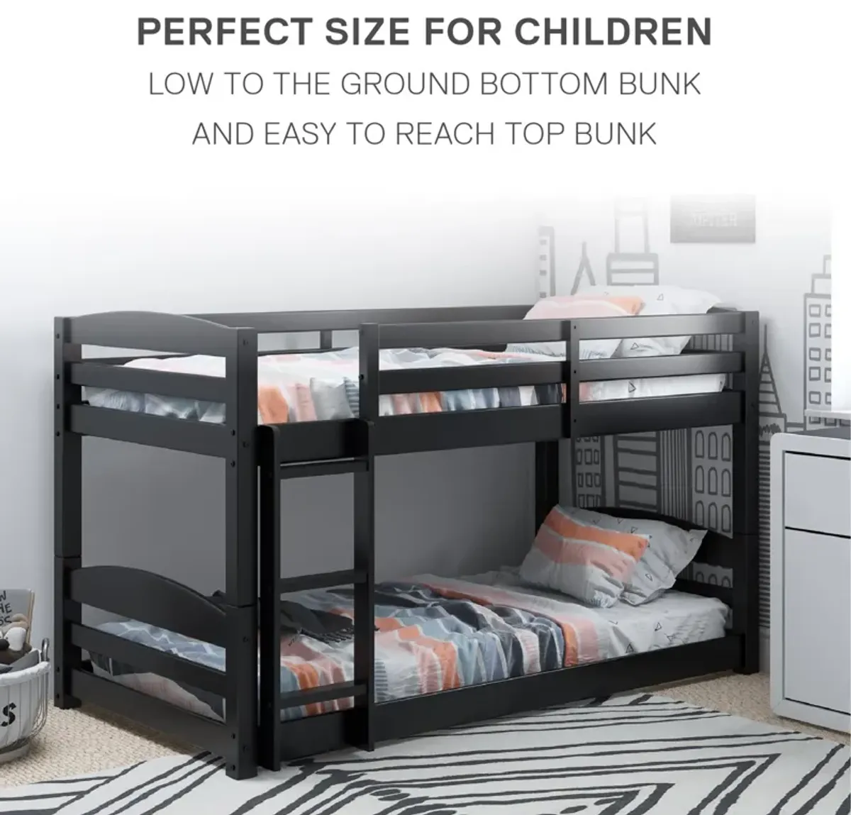 Sierra Twin over Twin Wood Bunk Bed, Converts into 2 Twin Beds