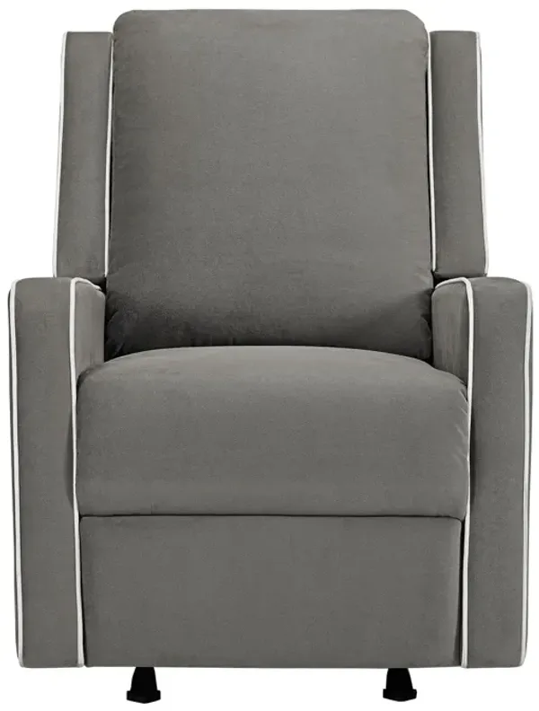Robyn Upholstered Rocker Recliner Chair with White Trim Detail