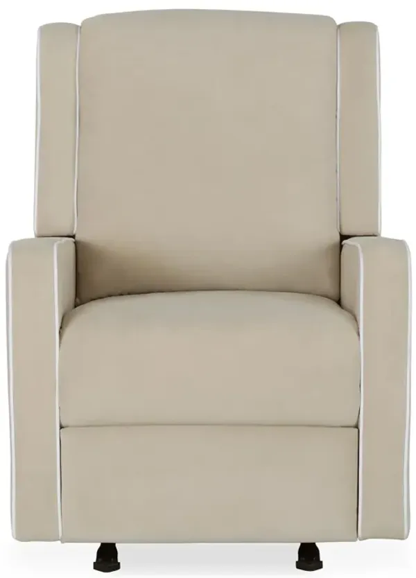 Robyn Upholstered Rocker Recliner Chair with White Trim Detail