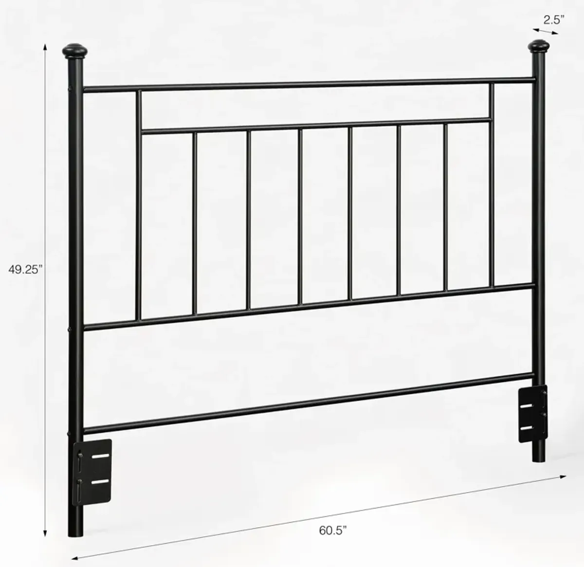 Provo Sturdy and Elegant Metal Headboard, Full/Queen