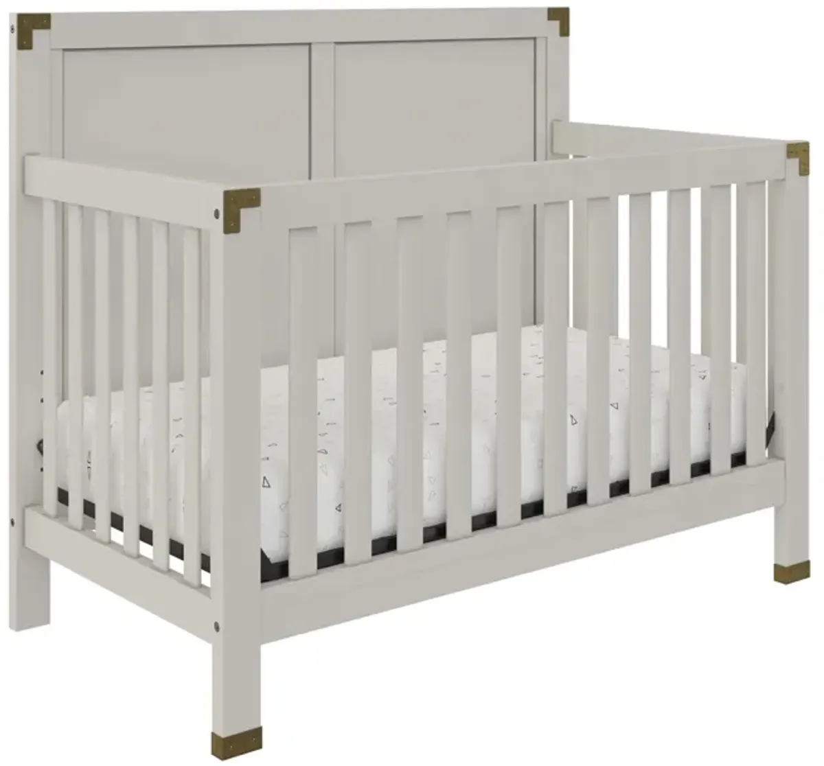 Miles 5 in 1 Convertible Crib with Brass Finished Accents