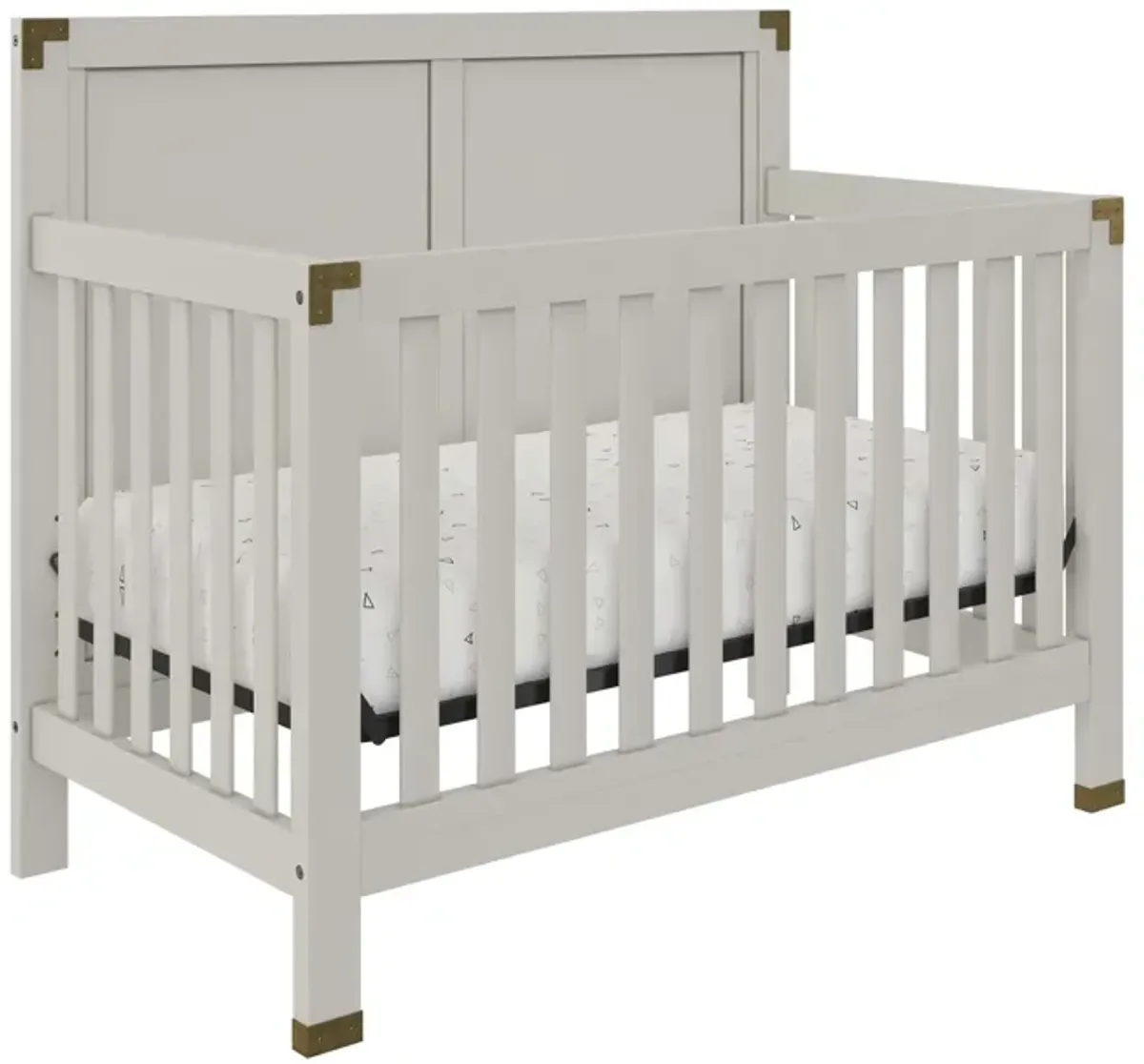 Miles 5 in 1 Convertible Crib with Brass Finished Accents