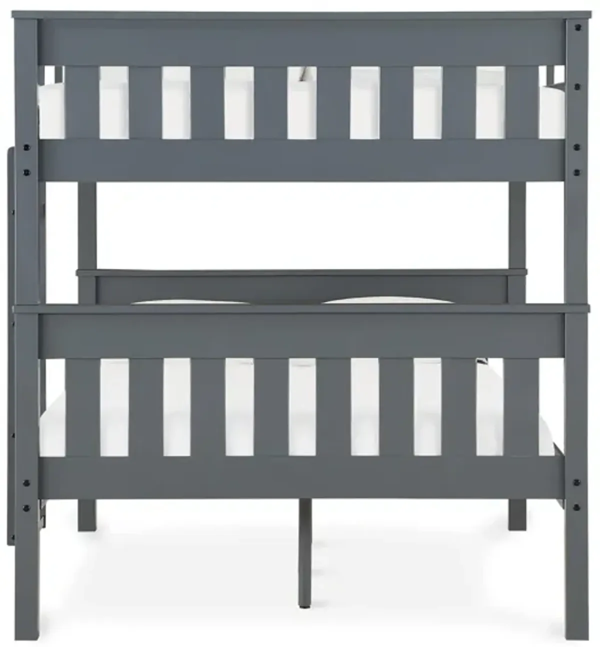 Moon Full-Over-Full Wood Bunk Bed with USB Port and Integrated Ladder