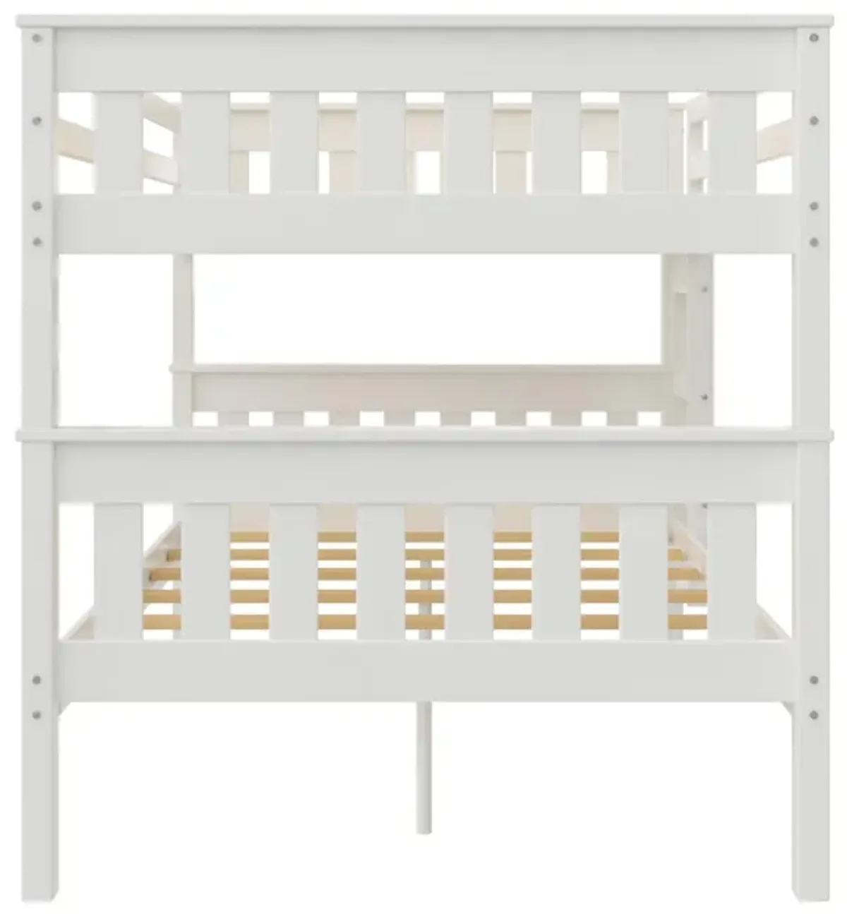 Moon Full-Over-Full Wood Bunk Bed with USB Port and Integrated Ladder