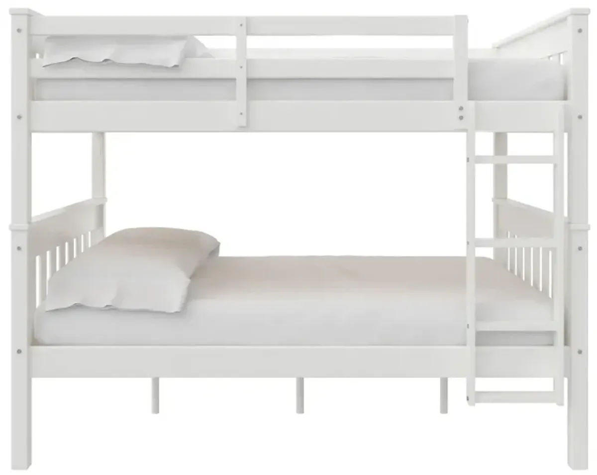Moon Full-Over-Full Wood Bunk Bed with USB Port and Integrated Ladder