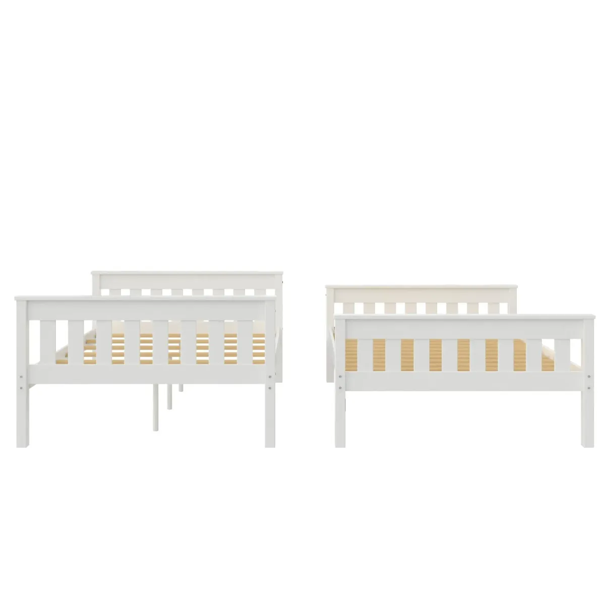 Moon Full-Over-Full Wood Bunk Bed with USB Port and Integrated Ladder