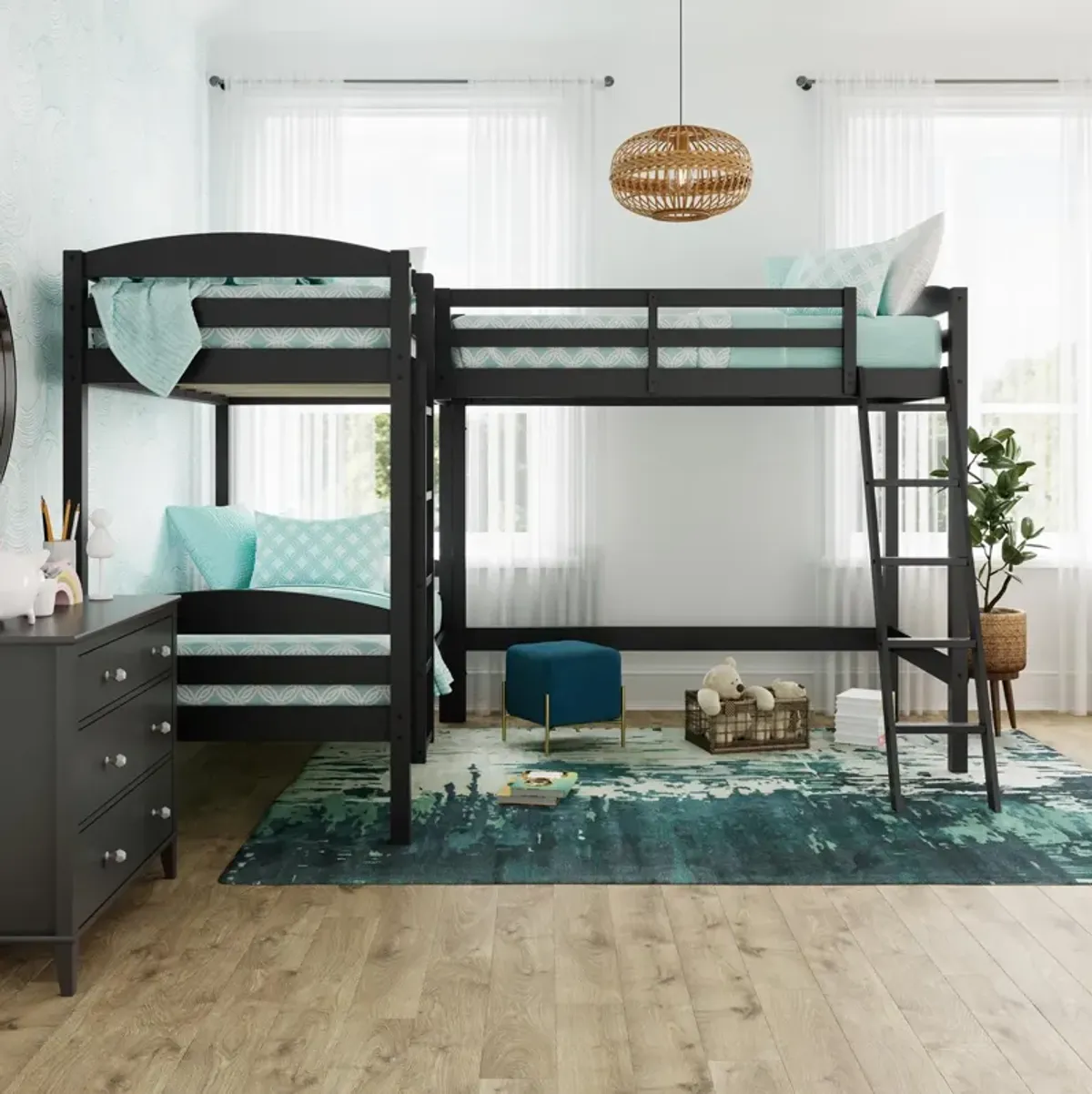 Clearwater Triple Wood Bunk/Loft Bed with Under Bed Storage