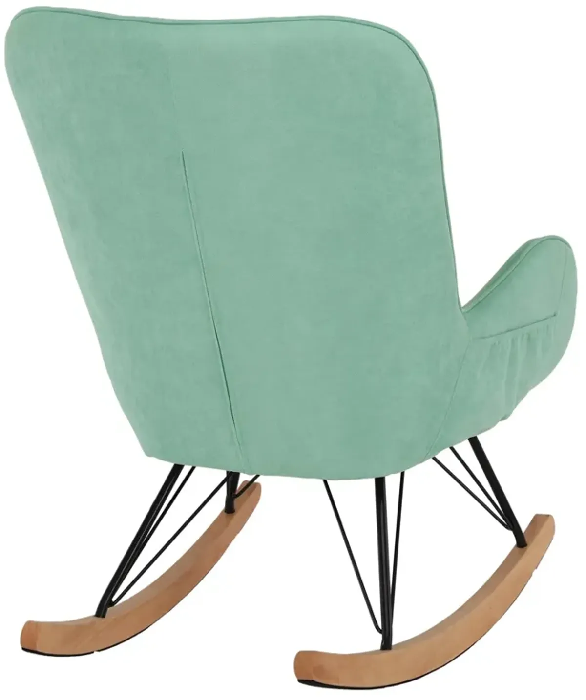 Noah Rocking Chair with Side Storage Pockets and a Diamond Tufted Backrest