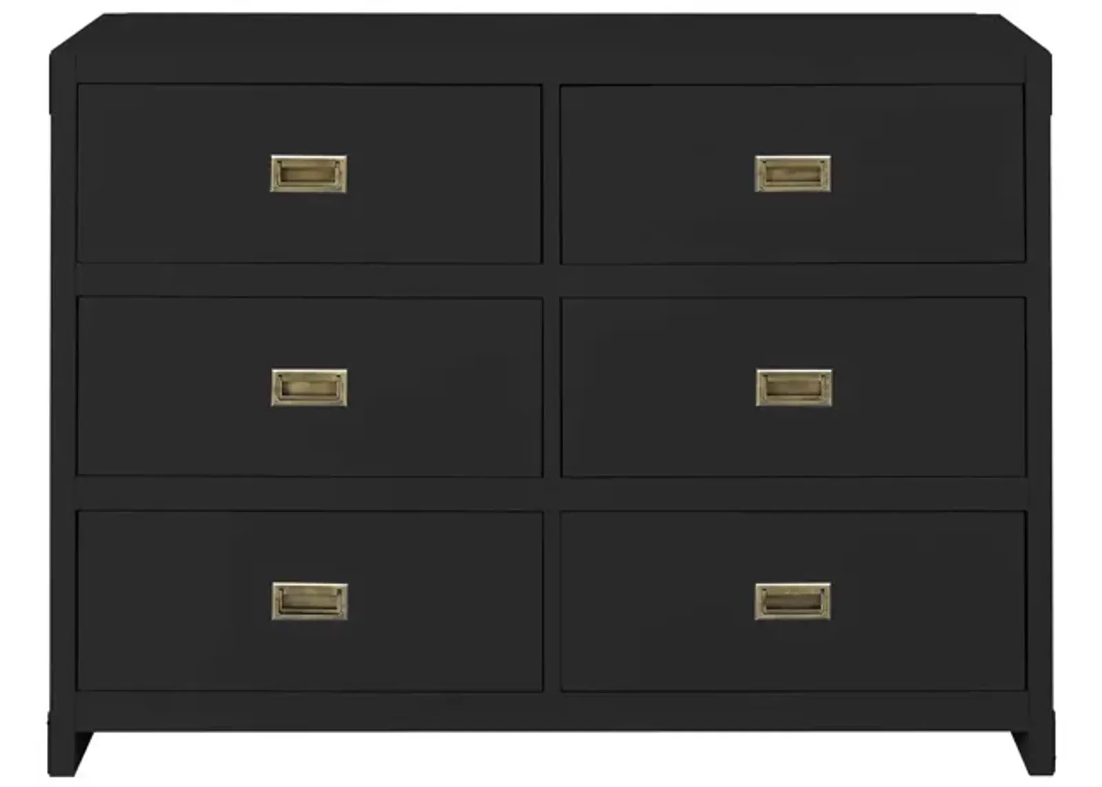 Miles 6-Drawer Wood Dresser with Brass Handles