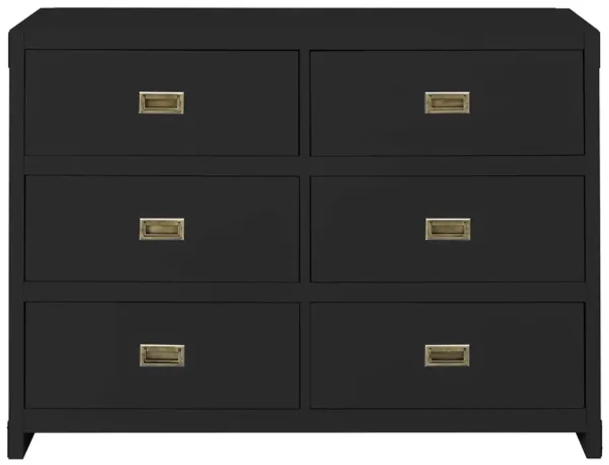 Miles 6-Drawer Wood Dresser with Brass Handles