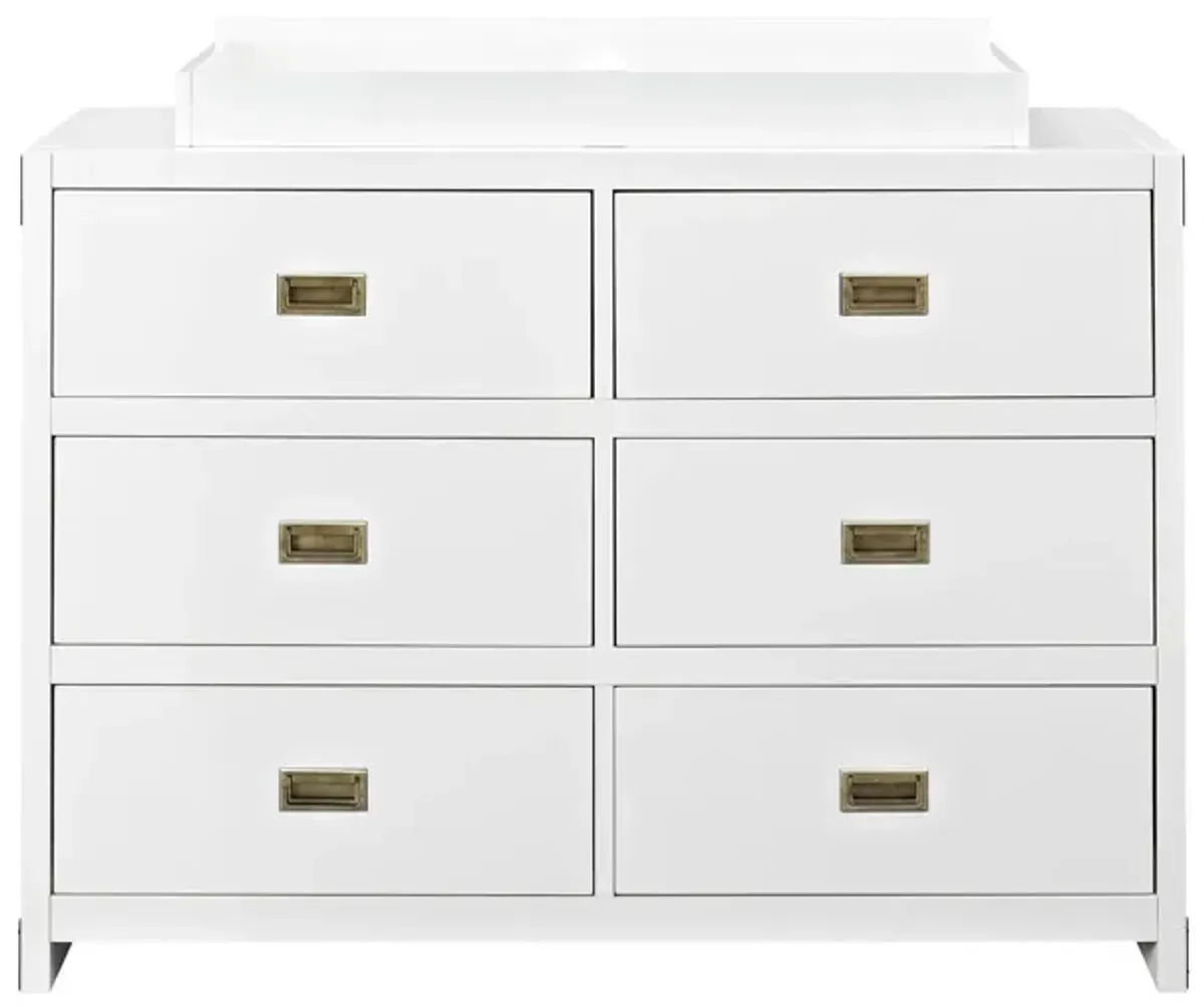 Miles 6-Drawer Wood Dresser with Brass Handles