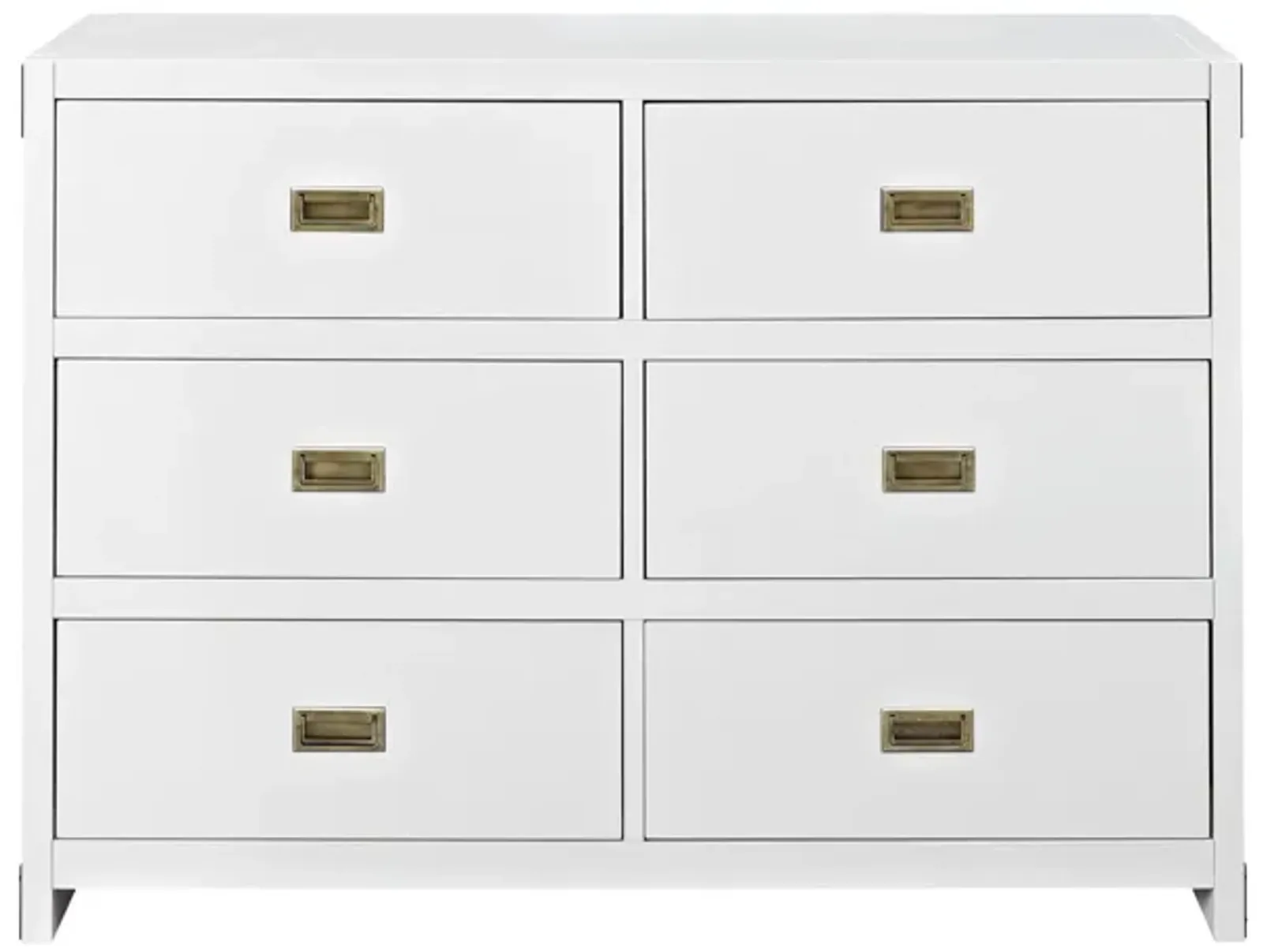 Miles 6-Drawer Wood Dresser with Brass Handles