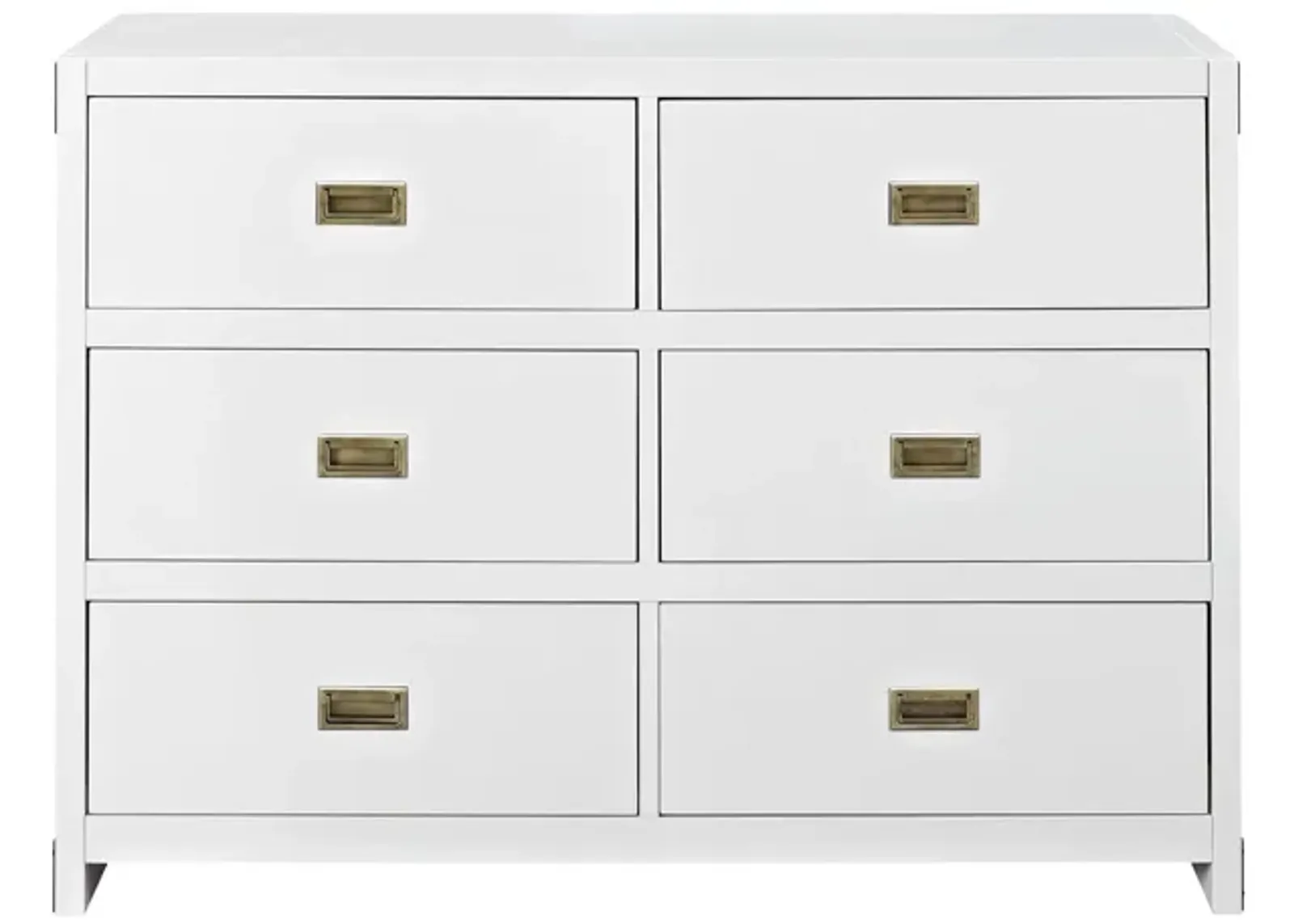 Miles 6-Drawer Wood Dresser with Brass Handles