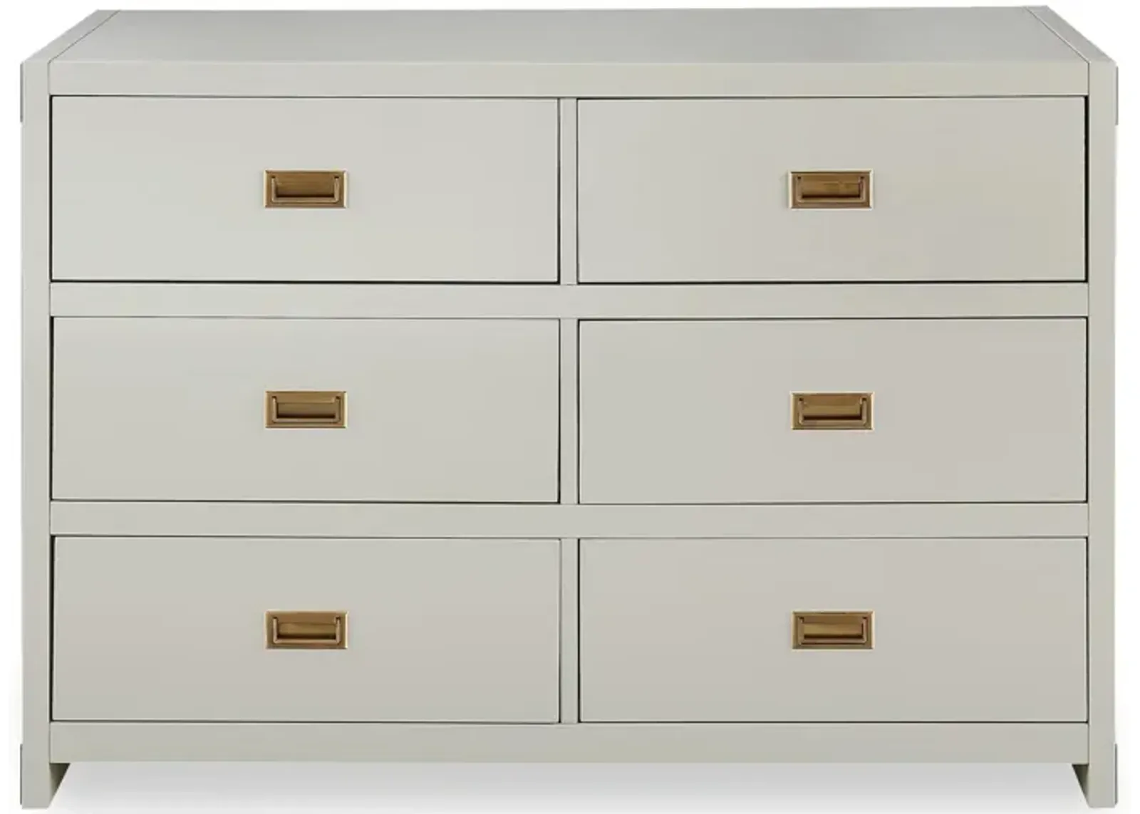 Miles 6-Drawer Wood Dresser with Brass Handles