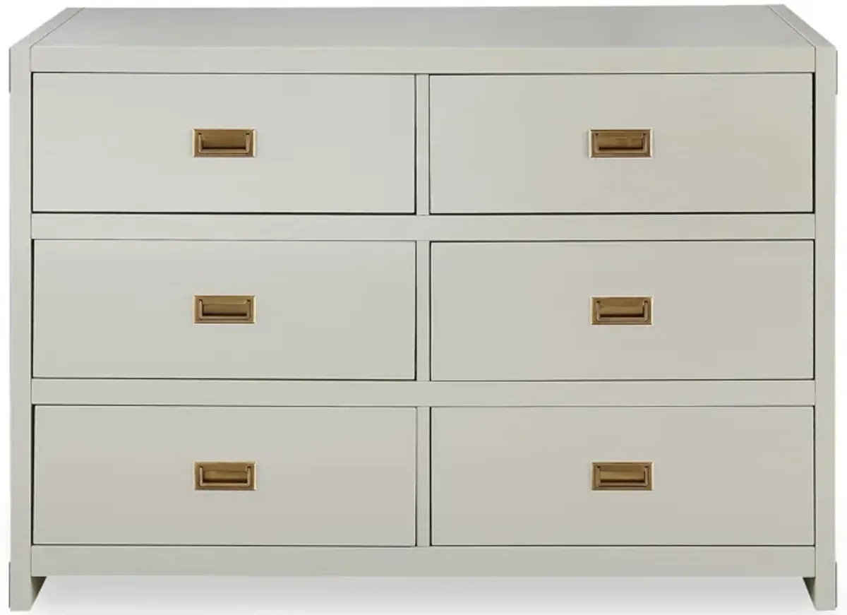 Miles 6-Drawer Wood Dresser with Brass Handles