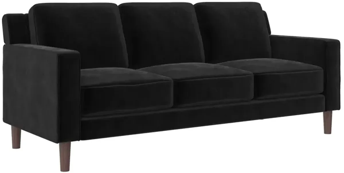 Brynn Fabric Upholstered 3 Seater Sofa with Wood Legs