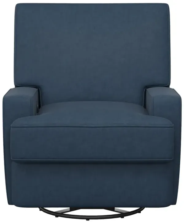 Rylan Upholstered Swivel Glider Recliner Chair with Square Back