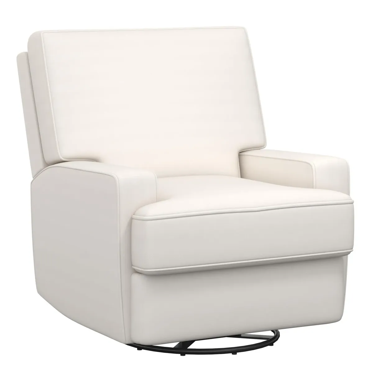 Rylan Upholstered Swivel Glider Recliner Chair with Square Back