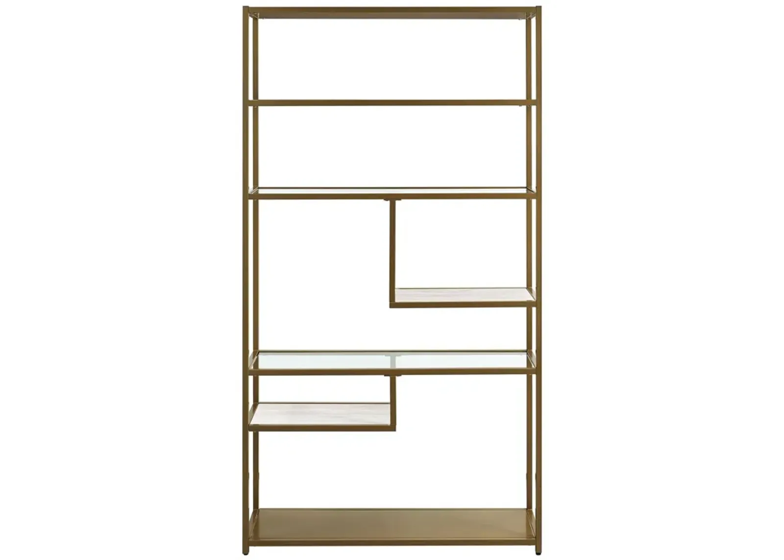 Moriah Bookcase Étagère with Modern Geometric Design