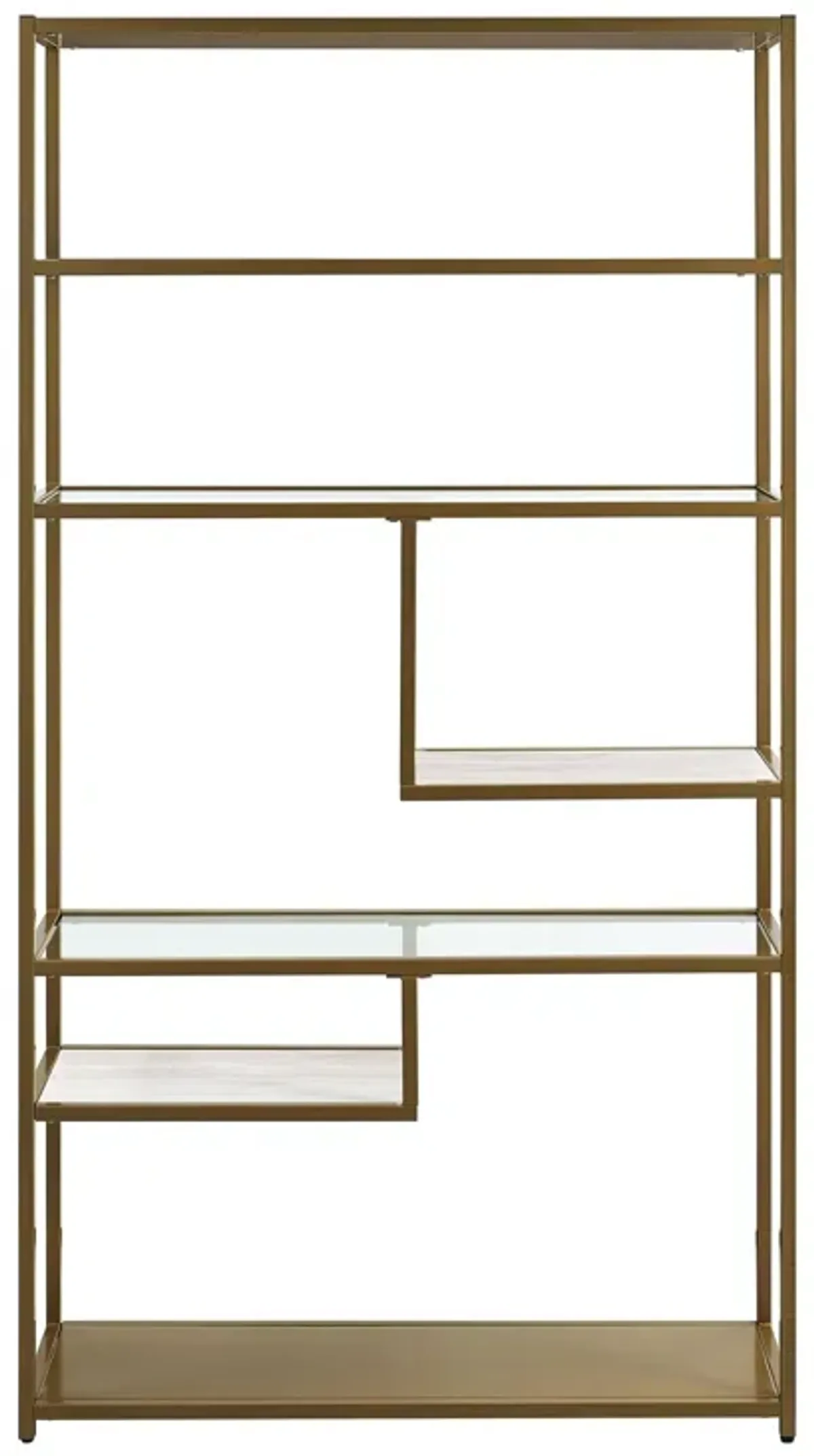 Moriah Bookcase Étagère with Modern Geometric Design