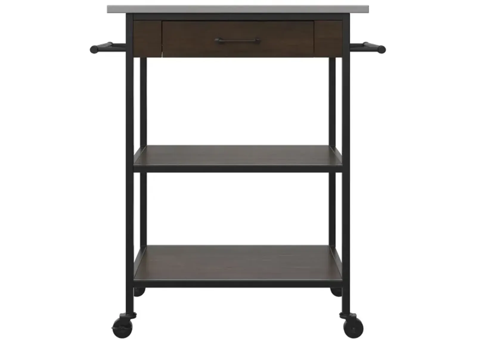 Kane Kitchen Cart with 1 Drawer, 2 Shelves and 2 Towel Bars